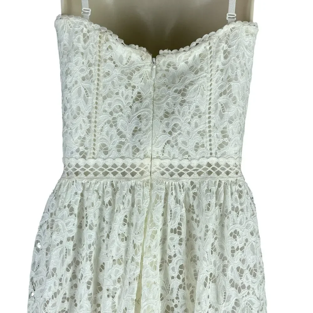 Jonathan Simkhai Strapless Lace Bridal Dress Convertible White Size 6 - Picture 11 of 12